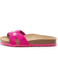 Leren slippers roze