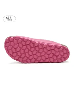 Leren slippers roze