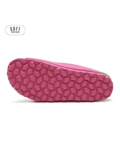Leren slippers roze
