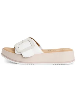 Leren slippers wit