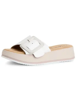 Leren slippers wit