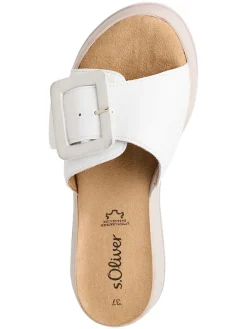 Leren slippers wit