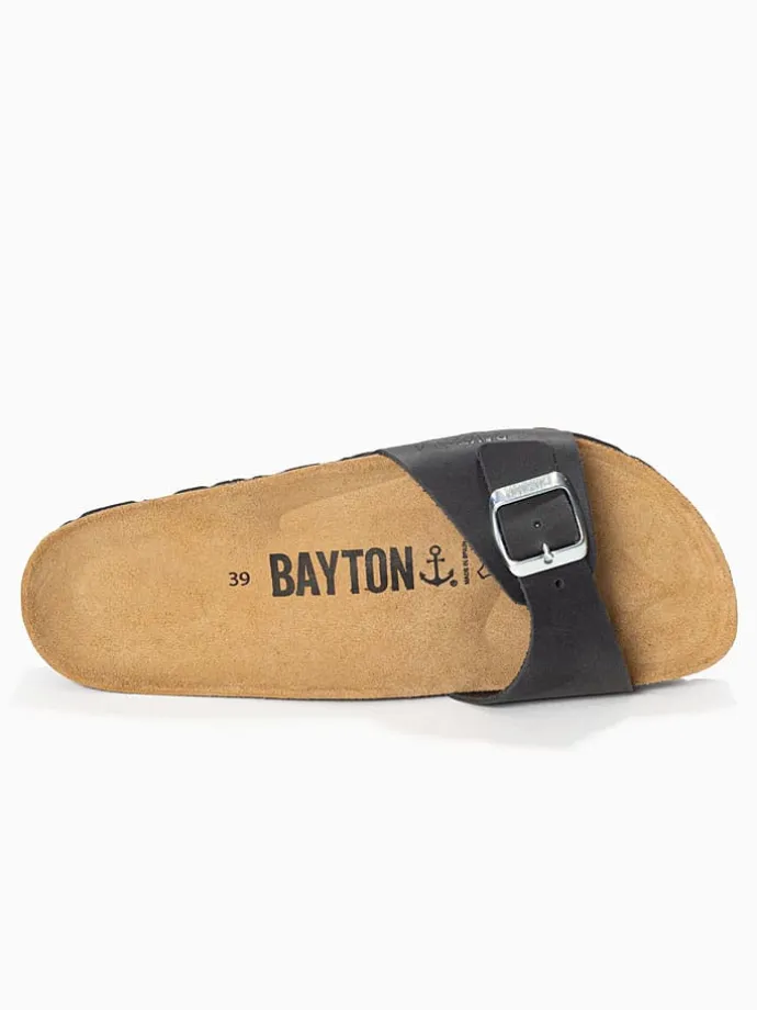 Leren slippers "Zephyr" antraciet