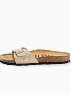 Leren slippers "Zephyr" beige
