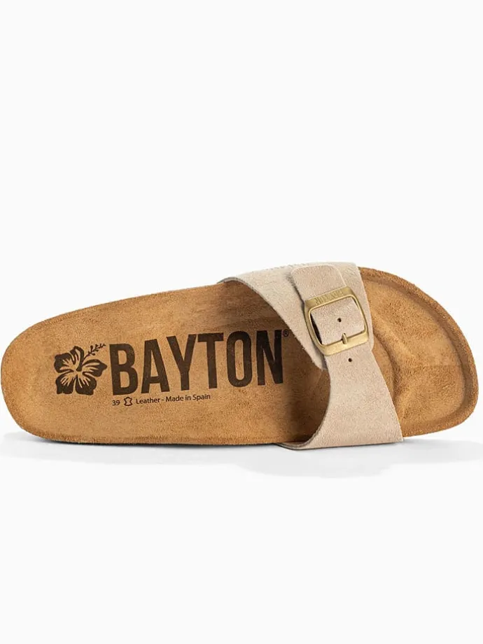 Leren slippers "Zephyr" beige