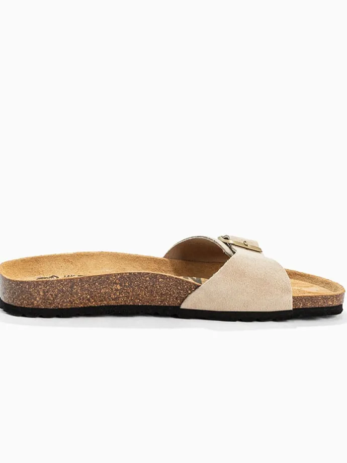 Leren slippers "Zephyr" beige
