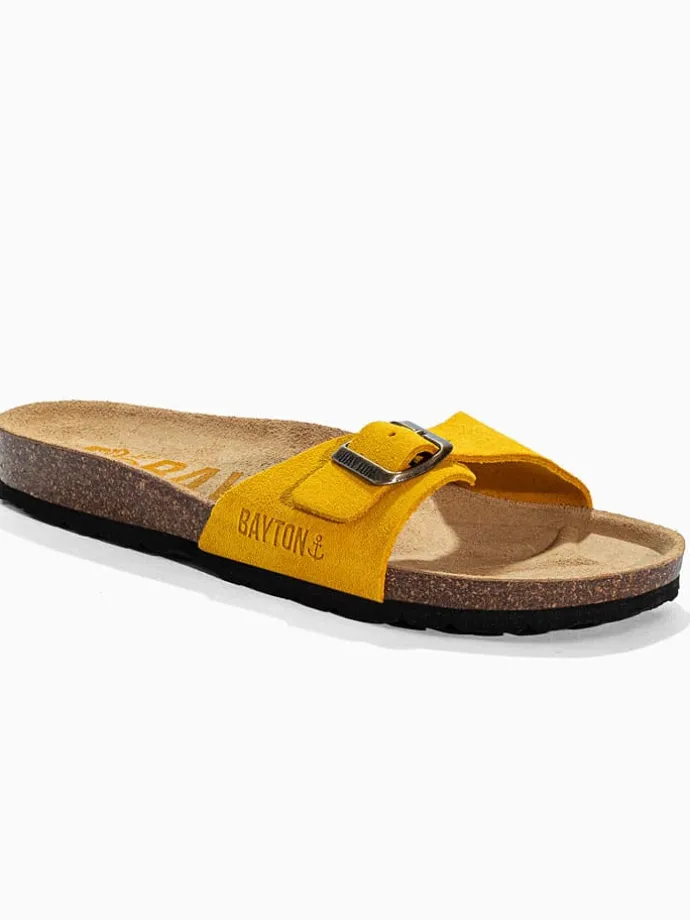 Leren slippers "Zephyr" geel