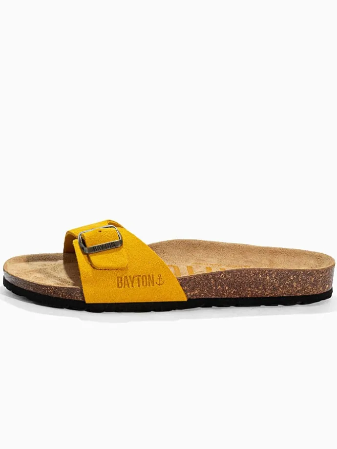 Leren slippers "Zephyr" geel