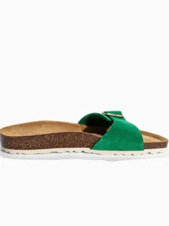 Leren slippers "Zephyr" groen