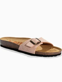 Leren slippers "Zephyr" zalmroze