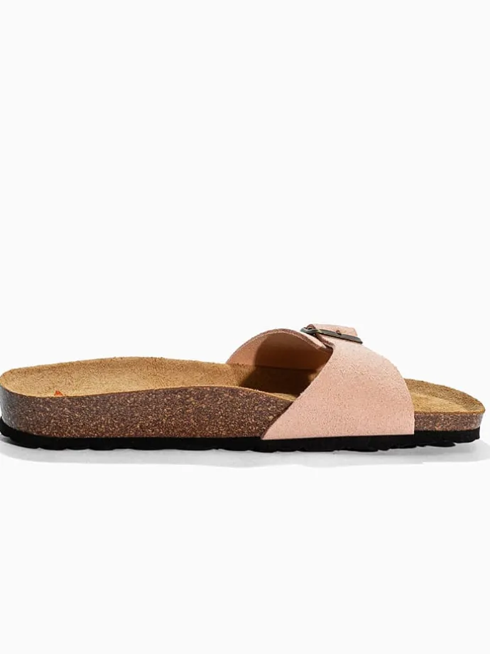 Leren slippers "Zephyr" zalmroze
