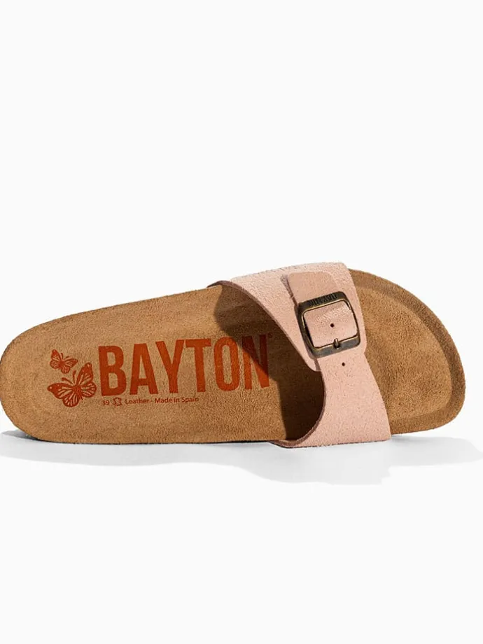 Leren slippers "Zephyr" zalmroze