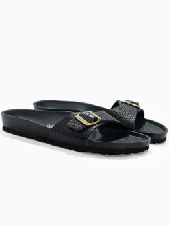 Leren slippers "Zephyr" zwart