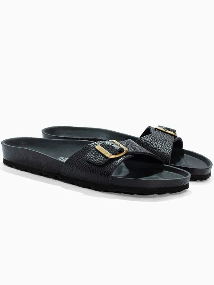 Leren slippers "Zephyr" zwart