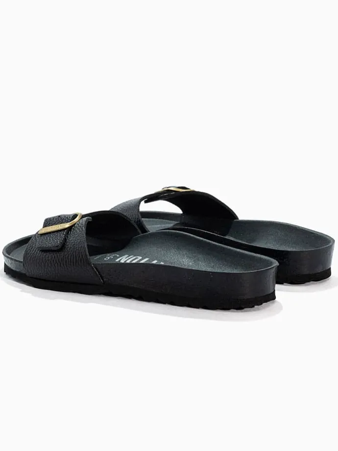 Leren slippers "Zephyr" zwart