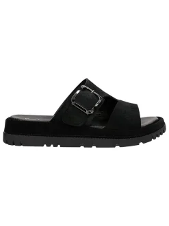 Leren slippers zwart