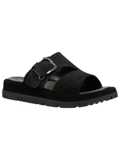Leren slippers zwart