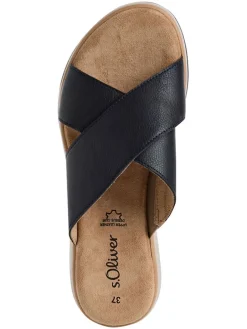 Leren slippers zwart