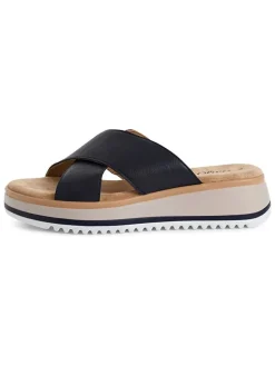 Leren slippers zwart