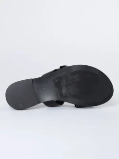 Leren slippers zwart