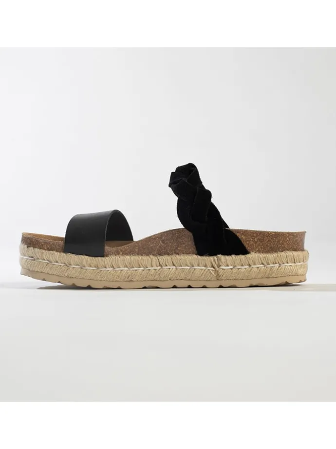 Leren slippers zwart