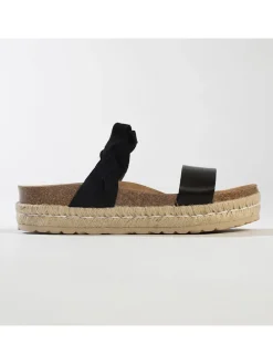 Leren slippers zwart