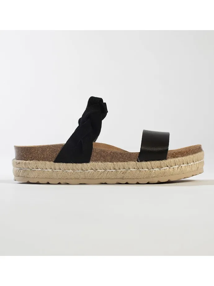 Leren slippers zwart