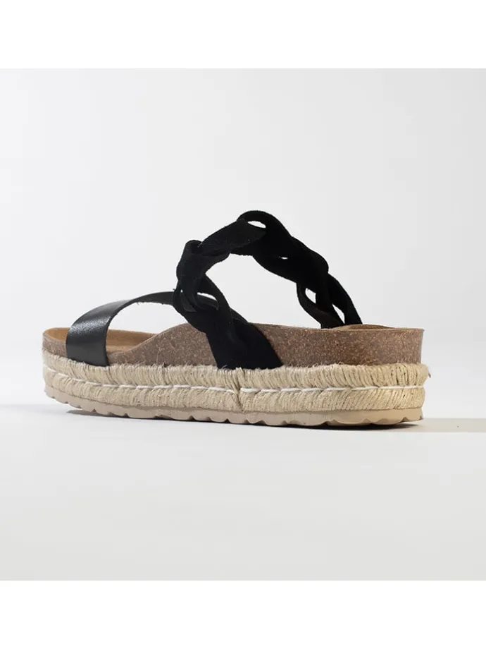 Leren slippers zwart