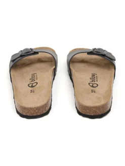 Leren slippers zwart