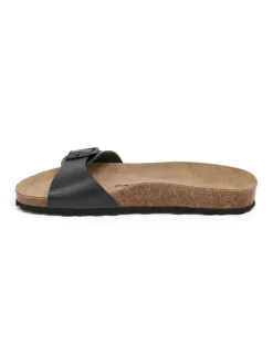 Leren slippers zwart