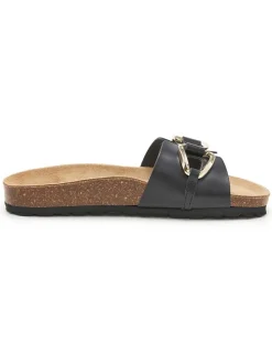 Leren slippers zwart