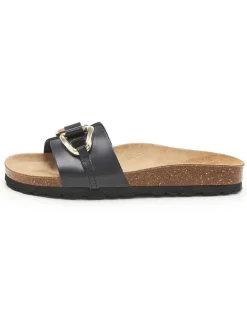 Leren slippers zwart