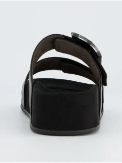 Leren slippers zwart