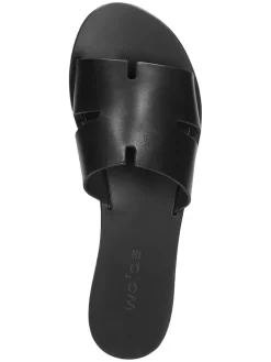 Leren slippers zwart