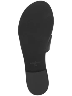 Leren slippers zwart