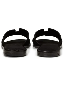 Leren slippers zwart