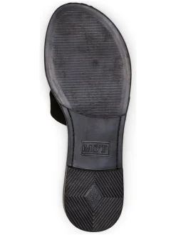 Leren slippers zwart