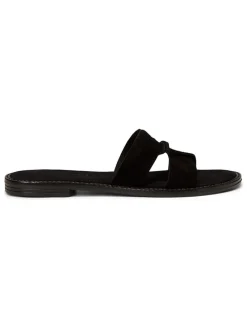 Leren slippers zwart