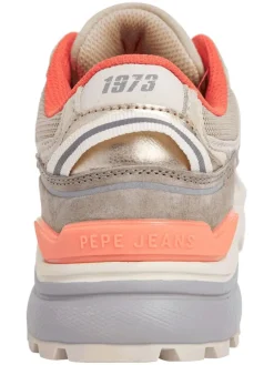 Leren sneakers beige