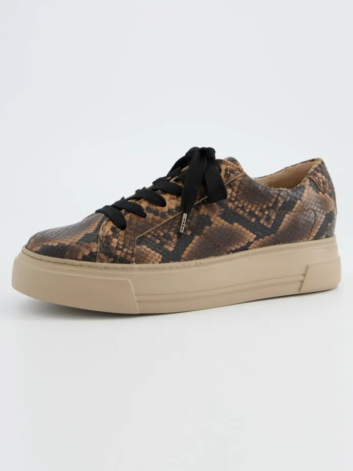 Leren sneakers beige/bruin