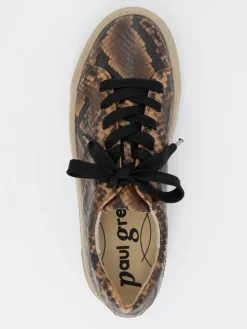 Leren sneakers beige/bruin