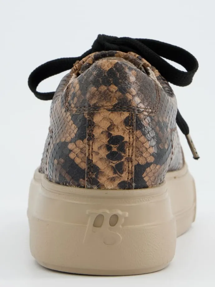 Leren sneakers beige/bruin