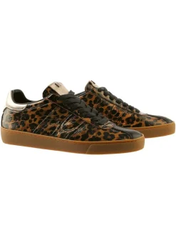 Leren sneakers bruin/lichtbruin/zwart