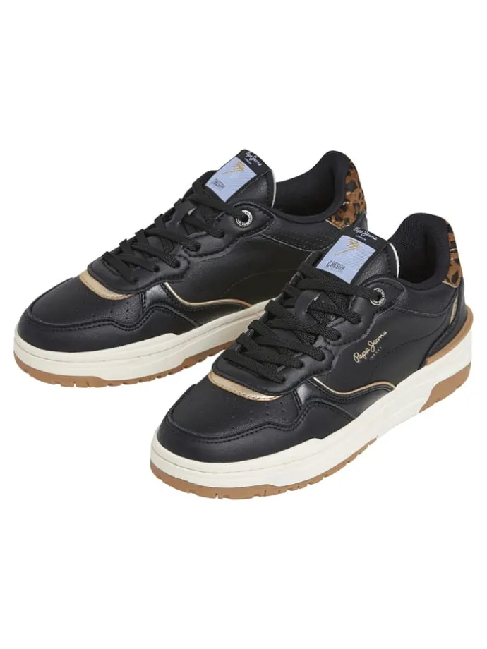 Leren sneakers "Chester Suppa" zwart