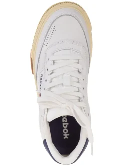 Leren sneakers "Club C Vintage" wit/donkerblauw