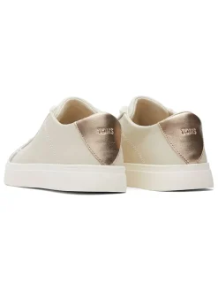 Leren sneakers crème/goudkleurig