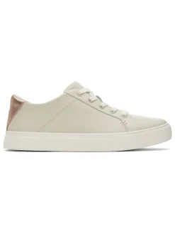 Leren sneakers crème/goudkleurig