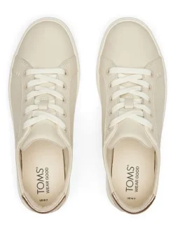 Leren sneakers crème/goudkleurig