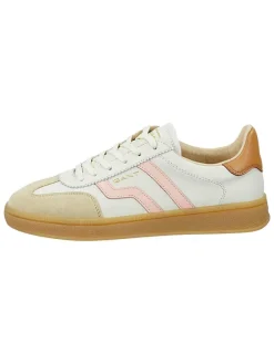 Leren sneakers "Cuzima" lichtbruin/crème/lichtroze