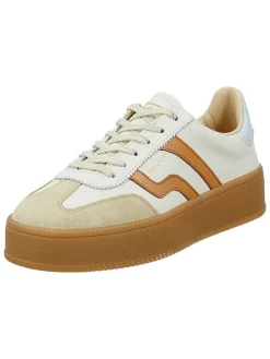 Leren sneakers "Cuzmani" crème/lichtbruin/lichtblauw